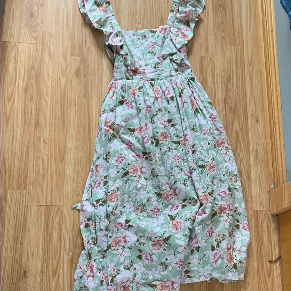 En Saison tie-back floral midi dress